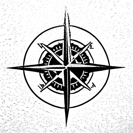 victorian steampunk Compass tattoo design idea