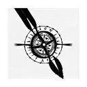victorian steampunk Compass tattoo design idea