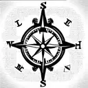 victorian steampunk Compass tattoo design idea