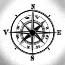 victorian steampunk Compass tattoo design idea
