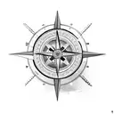 victorian steampunk Compass tattoo design idea
