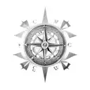 victorian steampunk Compass tattoo design idea