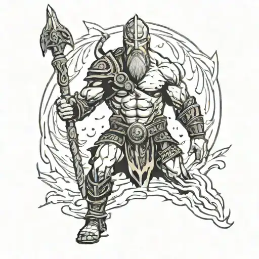 ares god of war tattoo design idea