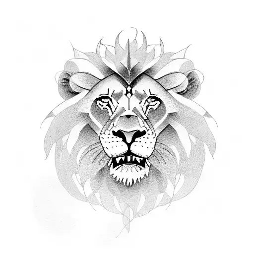 a lion and a lamb, symbolizing the master's morality and that of the servant.  tattoo design idea