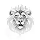 a lion and a lamb, symbolizing the master's morality and that of the servant.  tattoo design idea