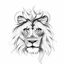 a lion and a lamb, symbolizing the master's morality and that of the servant.  tattoo design idea