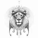 a lion and a lamb, symbolizing the master's morality and that of the servant.  tattoo design idea