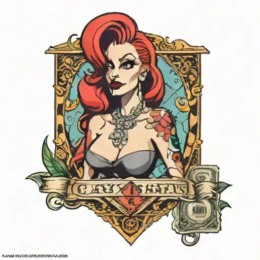 Jessica Rabbit Cash Diamond tattoo design idea