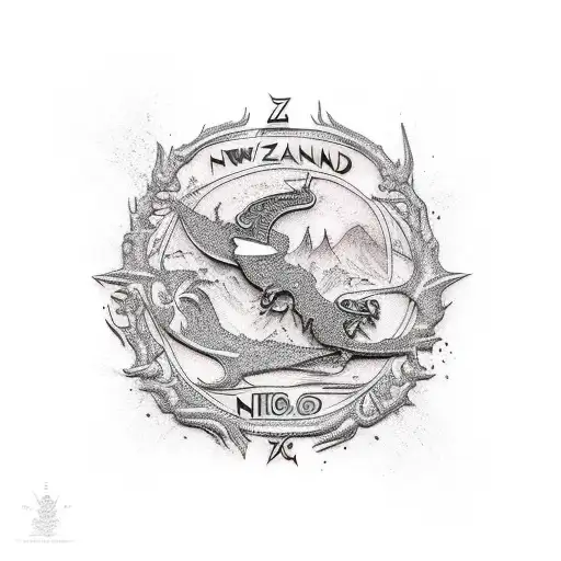 newzeland backpacker tattoo design idea