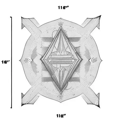 metric and imperial 6inch ruler tattoo design idea