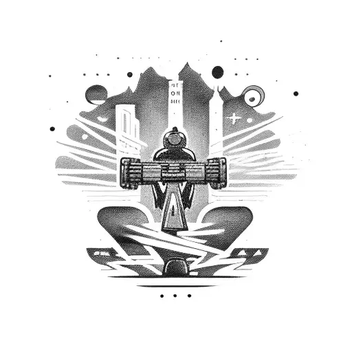 A powerful and dynamic coaching scene with the Hollywood sign in the background tattoo design idea