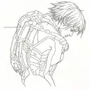 Slits (lines and dots) on the back of Motoko Kusanagi from the work "Ghost in the shell" tattoo design idea