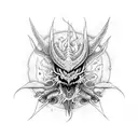 three eye dragon red flame tattoo design idea