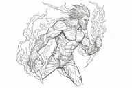 Prometheus with fire in his hands tattoo design idea