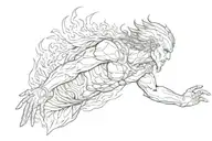 Prometheus with fire in his hands tattoo design idea