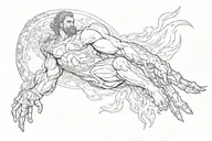 Prometheus with fire in his hands tattoo design idea