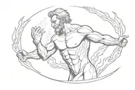 Prometheus with fire in his hands tattoo design idea