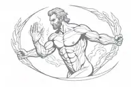 Prometheus with fire in his hands tattoo design idea