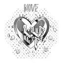 Incorporate the phrase 'rule number 5 Show no love. Love will get you killed' in a minimalist script font with a subtle VA reference tattoo design idea