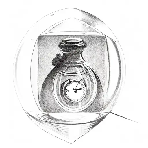 time in a bottle tattoo design idea