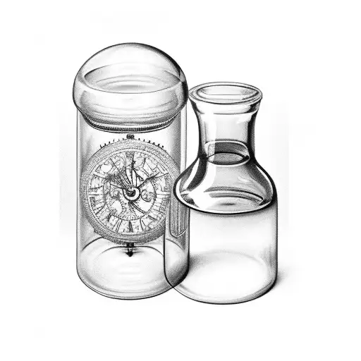 time in a bottle tattoo design idea