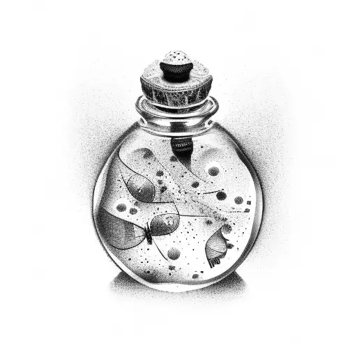 time in a bottle tattoo design idea