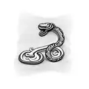 dagger chain snake tattoo design idea