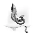 dagger chain snake tattoo design idea