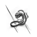 dagger chain snake tattoo design idea