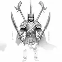 illyrian man soldier skenderbeg tattoo design idea