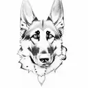 German shepherd growing tattoo design idea