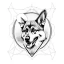 German shepherd basketball tattoo design idea