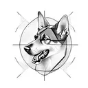 German shepherd basketball tattoo design idea