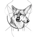 German shepherd basketball tattoo design idea