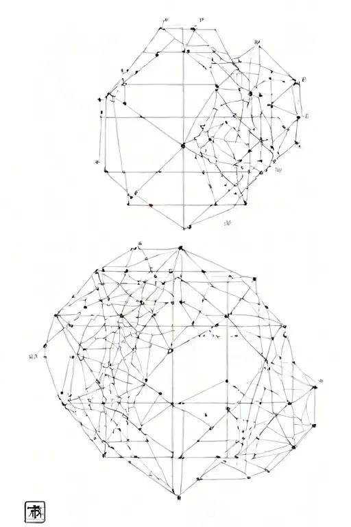 Equal-sized and adjacent hollow octagons with a radius of five centimeters tattoo design idea
