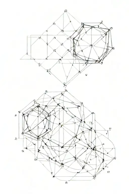 Equal-sized and adjacent hollow octagons with a radius of five centimeters tattoo design idea