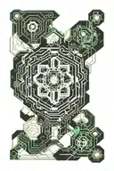 Equal-sized adjacent hollow octagons radius 5 tattoo design idea