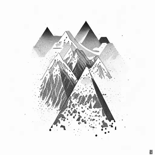 A chemical engineer mixing colorful liquids with mountains in the background tattoo design idea