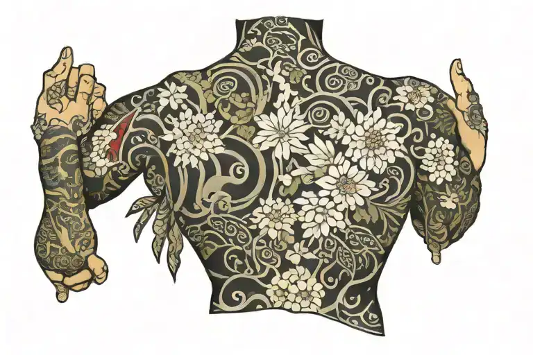 masculine meets feminine tattoo design idea