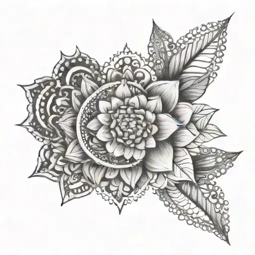 friendship, flower, mandala tattoo design idea