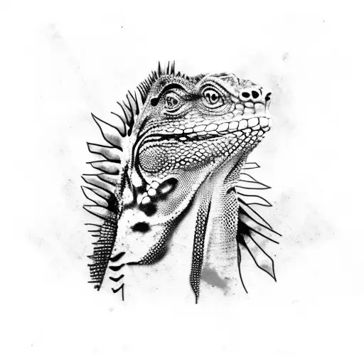 tribal iguana tattoo