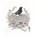 blackbird  tattoo design idea