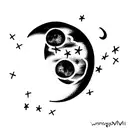 moon in Waxing Gibbous phase tattoo design idea