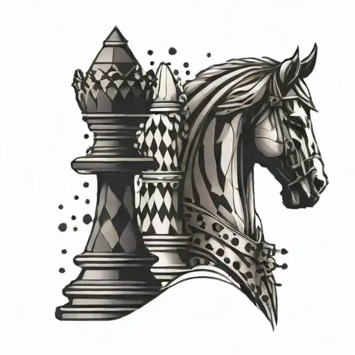 Bishop chess piece, abstract interpretation tattoo design idea