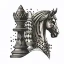 Bishop chess piece, abstract interpretation tattoo design idea