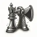 Bishop chess piece, abstract interpretation tattoo design idea