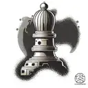 Bishop chess piece, abstract interpretation tattoo design idea