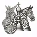 Bishop chess piece, abstract interpretation tattoo design idea