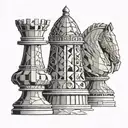 Bishop chess piece, abstract interpretation tattoo design idea