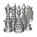 Bishop chess piece, abstract interpretation tattoo design idea